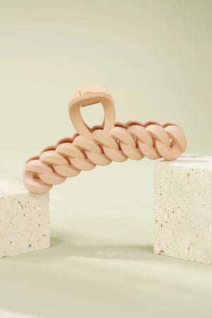 Fermaglio per capelli intrecciato - plastica beige h5 Immagine4