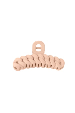 Fermaglio per capelli intrecciato - plastica beige h5 