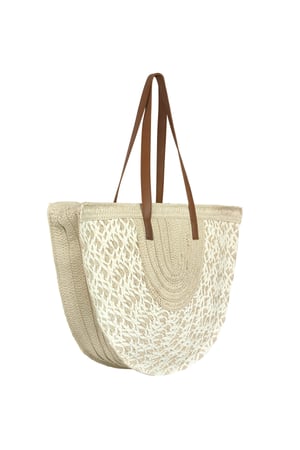 Sac de plage demi lune écru - papier h5 Image3