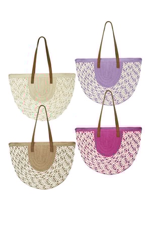 Sac de plage demi lune écru - papier h5 Image4