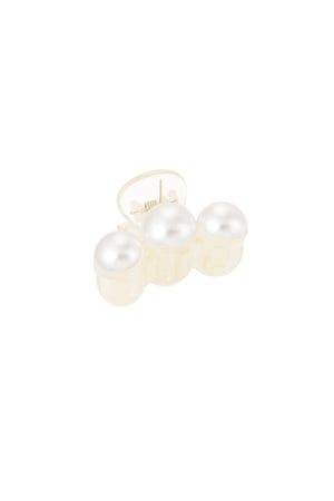 Hair clip 3 pearls white h5