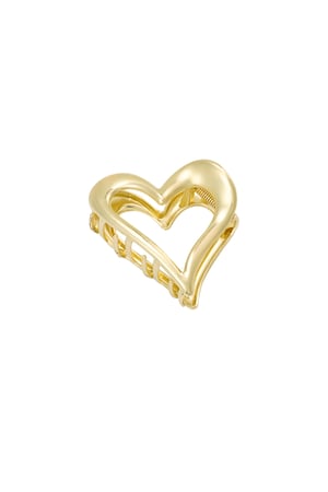 Silver color heart hair clip h5