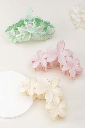 fermaglio per capelli con fiori grandi - rosa zucchero filato h5 Immagine5