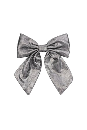 Haarspange mit Schleife - weiß silber h5 