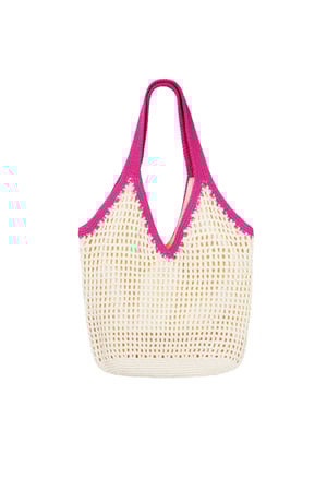 Strandtas met gekleurd hengsel h5 
