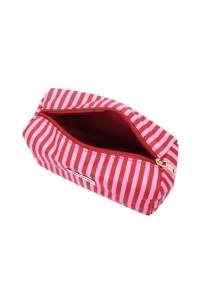 Kosmetiktasche kleine Streifen - Rosa Rot h5 Bild2