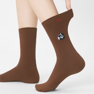 1 paire de chaussettes mi-mollet simples en coton brodées avec dessin animé h5 Image5