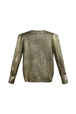 Gestrickter Stadtpullover in Metallic-Optik – Schwarzgold h5 Bild7