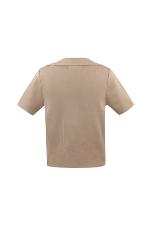 Halbgeknöpftes Poloshirt klein/mittel – beige h5 Bild2