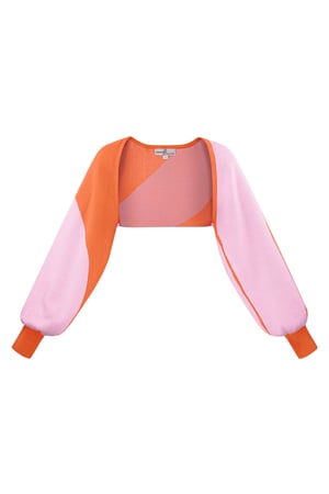 Strickjacke mit Bio-Streifendruck – braun h5 