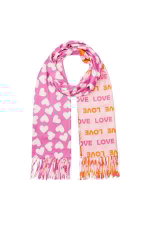 Scarf with double print - orange-pink h5 Picture5