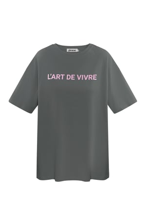 T-shirt l'art de vivre - grijs roze h5 Afbeelding7