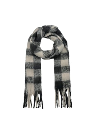 Winterschal Wunderbares Quadrat - blau braun h5 
