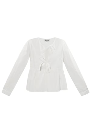 Longsleeve peplum top with bows h5 