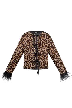 Federjacke mit Leopardenmuster - multi  h5
