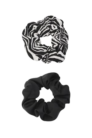 Scrunchie duo zebra darkness - Black and white h5