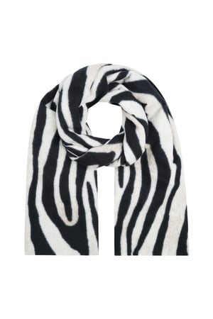 Zebra print scarf - Black and white h5