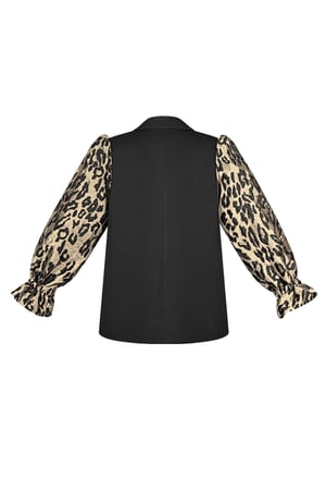 Girly Blazer Pantherärmel - Schwarz Braun h5 Bild6