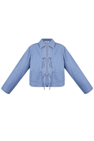 Denim jacket with bows h5