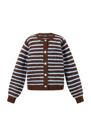 Polyester fiber (polyester) Knit cardigan Stripes Casual Fall/Winter  Clothes h5