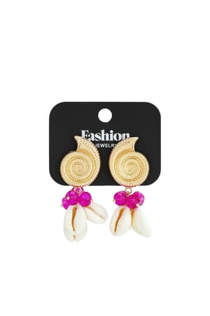 Ohrringe mit muschelförmigen Anhängern und Perlen h5 Bild6