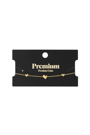 Pulsera clásica con corazones - acero inoxidable h5 Imagen3