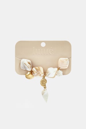 Bracelet with shells and sea charms beige h5 Picture4