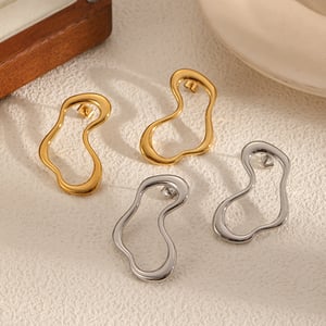 Geometric Daily Stainless Steel Gold Color Women's Stud Earrings h5 Picture3