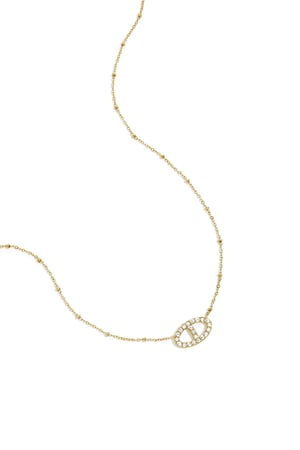 Halskette mit verziertem ovalen Anhänger h5