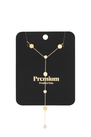 Long necklace rhinestone Gold Color Stainless Steel h5 Picture6