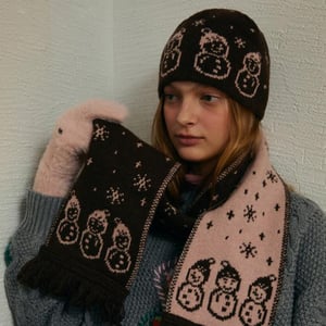 1 Piece Snowmen Double-faced Wool Women's Winter Scarves h5 Picture5