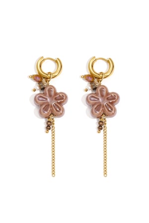 Stainless Steel Drop Earrings Flower Casual Daily Simple Series Women's jewelry h5