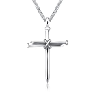 1 pezzo di collane da uomo in acciaio inossidabile con croce personalizzabile h5 