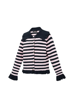 Polyester fiber (polyester) Knit cardigan Stripes Casual Fall/Winter  Clothes h5 Picture2
