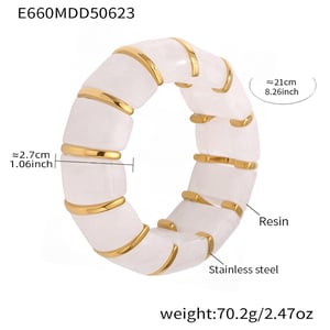 1 Piece Classic Series Bohemian Circle Resin Women's Bangles h5 Picture2