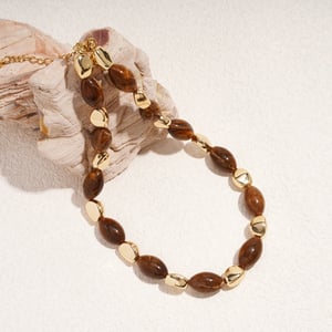 1 Piece Retro Irregular Shape Resin Beaded Necklace h5 Picture5