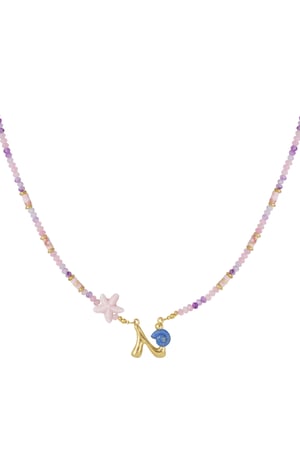 Happy beaded Initials necklace with charms h5
