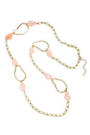 Long necklace with varying beads and shapes h5