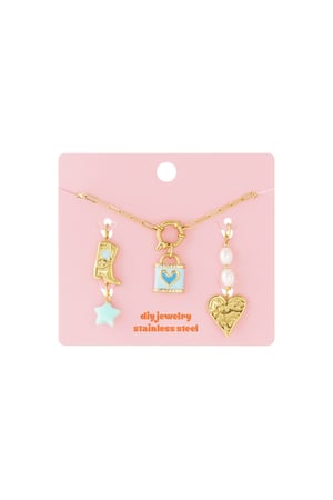 Blue heart DIY necklace h5 Picture4