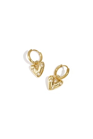 Earrings with heart-shaped pendant and zircon h5