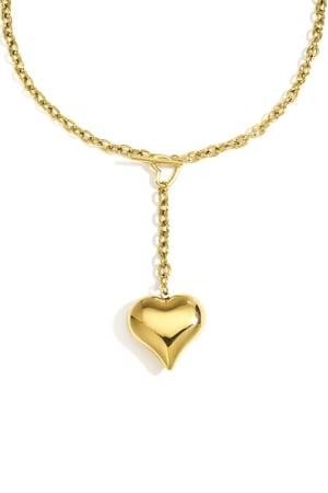 Collane con ciondolo in acciaio inossidabile a forma di cuore, casual, da donna, per tutti i giorni h5 Immagine2