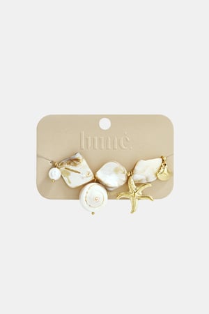 Bracelet with shells, sea charms and gold beads h5 Picture4