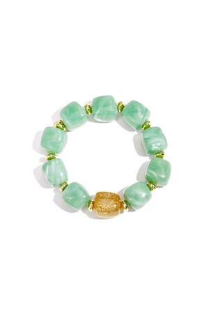 Beaded bracelet with statement glitter bead h5