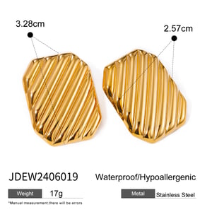 1 pair simple style square shape stainless steel  gold plated women's stud earrings h5 Picture2