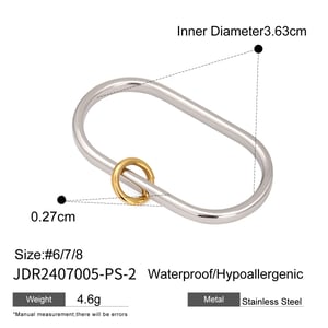 1 Piece Simple Style Solid Color Stainless Steel Women's Single Ring h5 Picture2