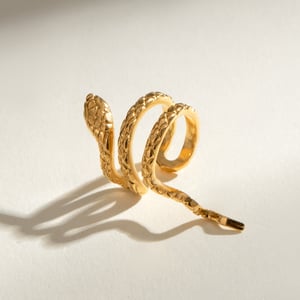 1 pair simple punk style animal shape stainless steel  gold plated women's adjustable rings h5