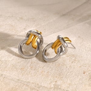 1 pair simple series  style geometric stainless steel  gold plated women stud earrings h5