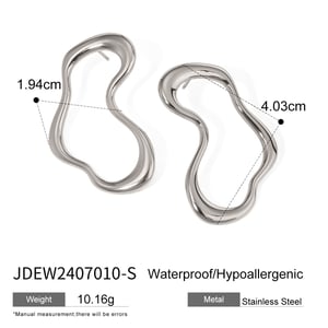1 Paar Simple Series Einfache geometrische Ohrstecker aus Edelstahl mit 18 Karat Vergoldung für Damen h5 Bild2