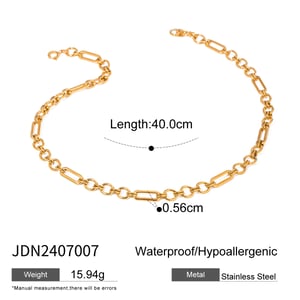 1 piece simple series classic chain stainless steel  gold plated women chain necklaces h5 Picture2