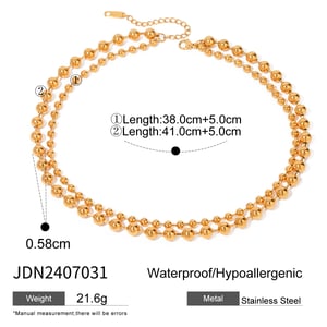 1 piece simple series simple heart stainless steel  gold plated women beaded necklaces h5 Picture2